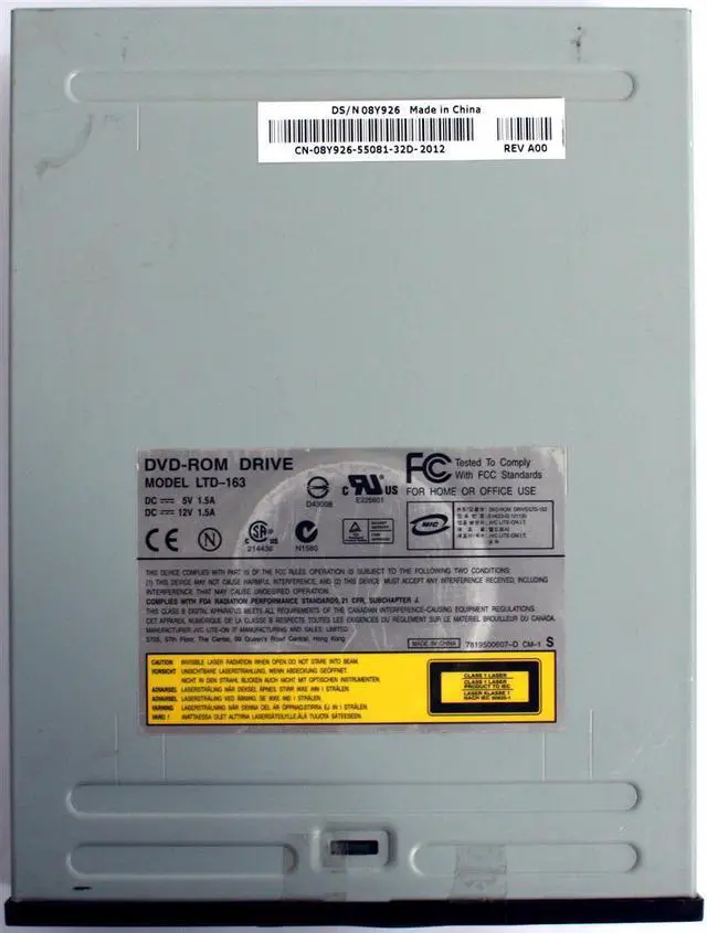 Main image of DVD-ROM DRIVE LTD-163, CN-08Y926-55081-34D-2015 REV A00 (BLACK)