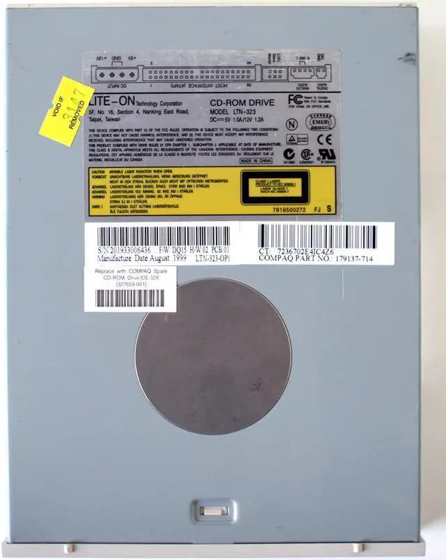 Main image of CD-ROM DRIVE, Repl.w/Compaq 327659-001, P/N: 179137-714