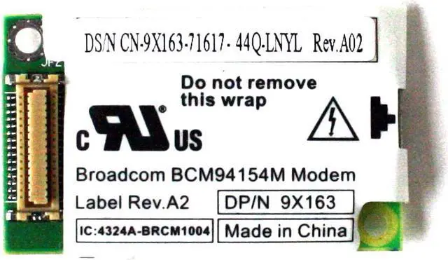 Main image of DELL/Inspiron 56K BROADCOM BCM94154M MODEM REV A2 DP/N 9X163