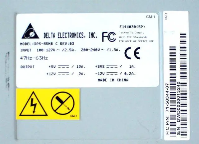 Main image of DELTA DPS-85NB C REV.03 PWR SUPPLY, FIC P/N: 71-50344-07