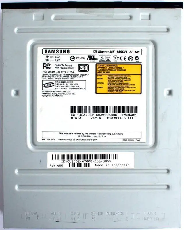 Main image of CD-ROM Drive, CD-Master 48E SC-148, ID-0U2002 REV.A00 (Black)