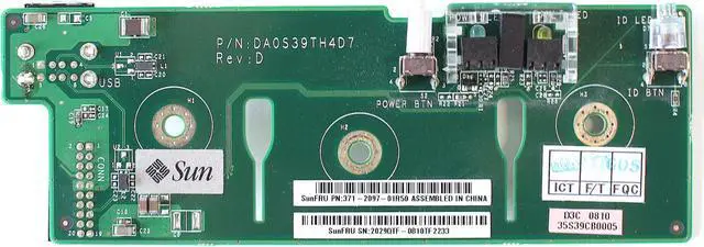 Main image of 371-2097-01R50 - FRONT I/O BOARD, P/N: DA0S39TH4D7 REV.D