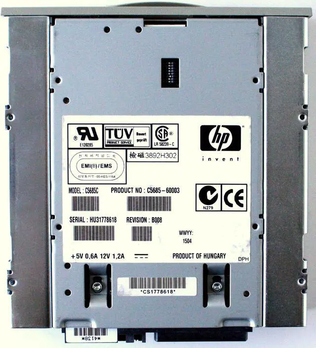 Main image of TAPE DRIVE,HP DDS-4 P/N:C5685-60003 REV.B008