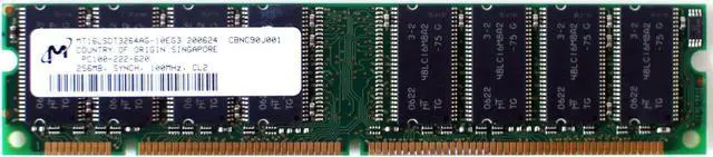 Main image of MEMORY 256MB,SYNCH,100MHz,CL2 MT16LSDT3264AG-10EG3 PC100-222-620