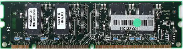 Main image of MEMORY W9864CADA-75 64MB,SYNC,133MHz,CL3 140132-001, 168P