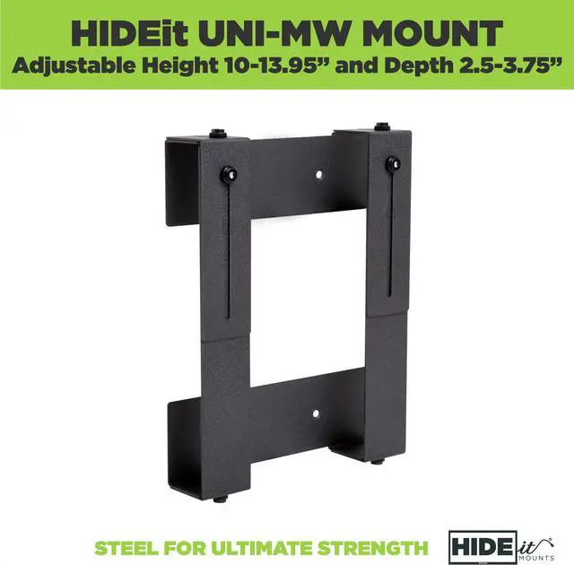 Alt view image 3 of 16 - HIDEit Uni-MW Mount — Patented Adjustable Medium-Wide A/V Equipment Mount. Made in the USA