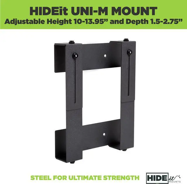 Alt view image 3 of 11 - HIDEit Uni-M Mount - Patented Adjustable Medium Sized Device Wall Mount for Cable Boxes - Made in the USA