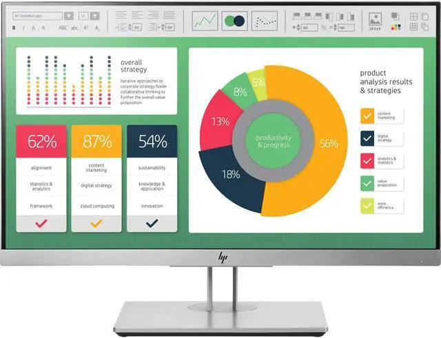 Alt view image 7 of 13 - HP EliteDisplay E223 LED Monitor Full HD 21.5" Smart Buy 1FH45AA 1FH45U9 1FH45A8#ABA