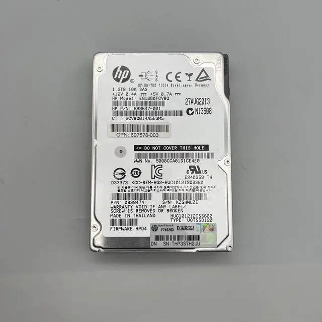 Alt view image 4 of 6 - HPE 693647-001 1.20 TB Hard Drive - 2.5" Internal - SAS (6Gb/s SAS)
