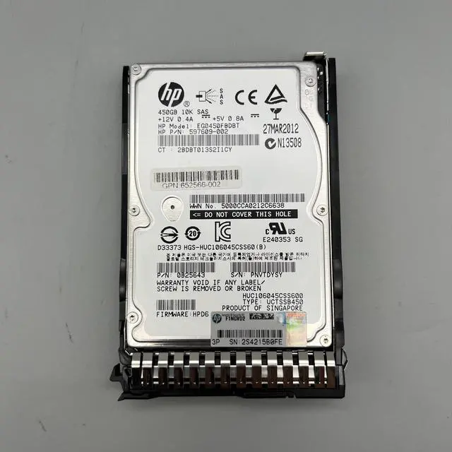 Alt view image 4 of 8 - HPE 597609-002 EG0450FBDBT 450 GB Hard Drive - 2.5" Internal - SAS (6Gb/s SAS)