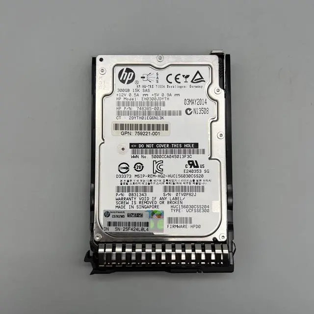 Alt view image 5 of 9 - 748385-001  HPE 300GB SAS 6G 15K SFF SC HDD