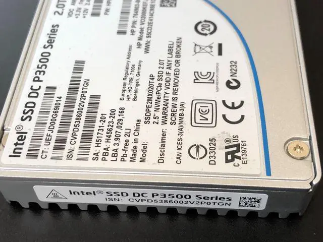 Alt view image 4 of 5 - 764903-003 - HP 2TB NVMe PCI Express 2.5-inch Solid State Drive