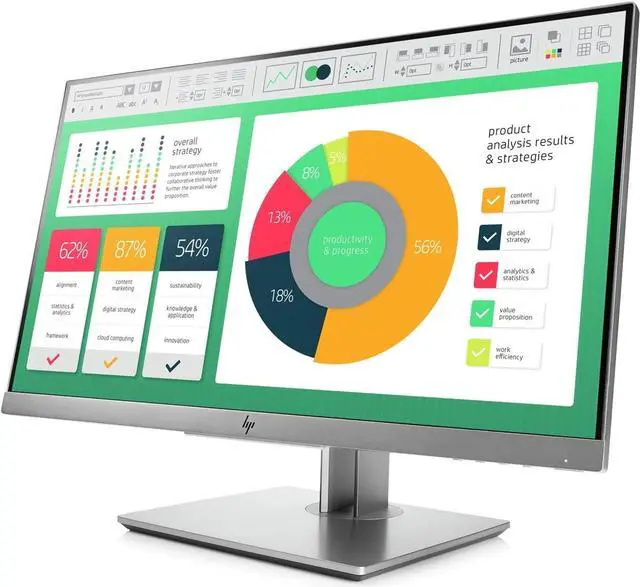 Alt view image 8 of 13 - HP EliteDisplay E223 LED Monitor Full HD 21.5" Smart Buy 1FH45AA 1FH45U9 1FH45A8#ABA