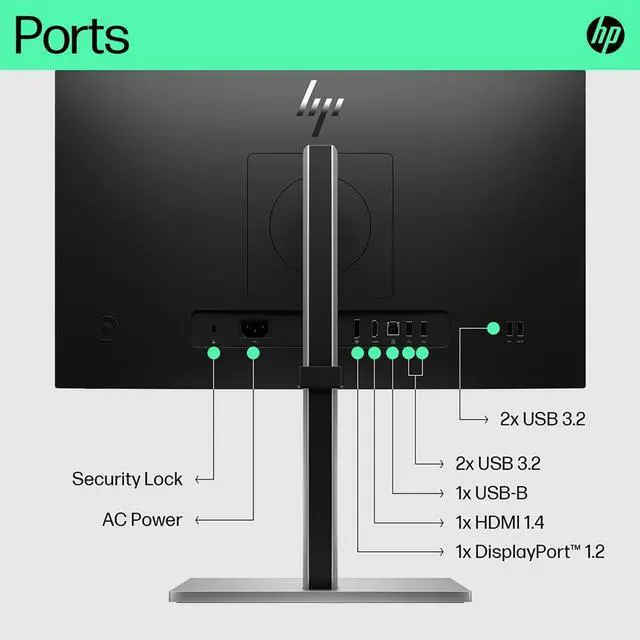 Alt view image 4 of 20 - HP P22h G5 21.5" FHD IPS Monitor 1080p Refresh Rate 5ms GtG Refresh Rate 75Hz Contrast Ratio 1000:1 Stereo Speakers Tilt HDMI DisplayPort VGA - 64W30AA