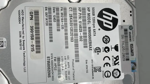 Alt view image 7 of 7 - HP 614828-002 500Gb 7200Rpm 2.5Inch Sff Midline Sata Hotplug Hard Disk Drive With Tray