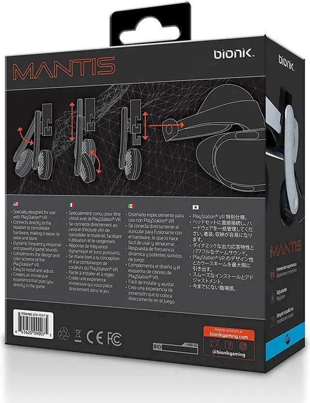 Alt view image 7 of 8 - Bionik Mantis Premium Clip-on On-Ear Attachable VR Headphones for PlayStation VR, Adjustable Design, Connects Directly to PSVR, Hi-Fi Sound