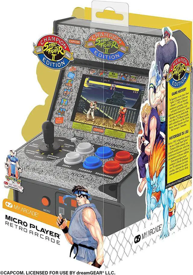 Alt view image 7 of 19 - My Arcade Street Fighter II 2 Champion Edition Micro Player-Fully Playable Includes CO/VS Link for Multiplayer Action, 7.5 Inch Collectible Tabletop Video Game