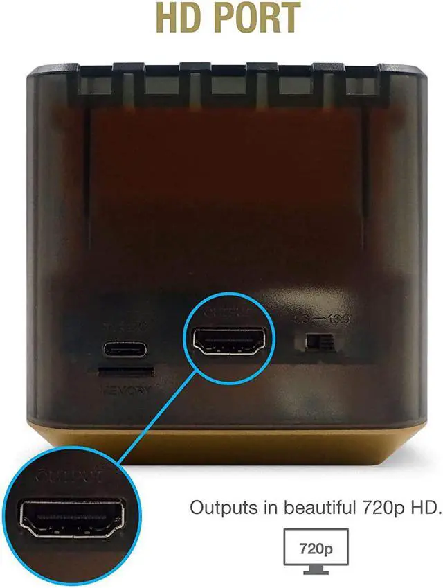 Alt view image 6 of 15 - Hyperkin RetroN Sq: HD Gaming Console for Game Boy/Color/ Game Boy Advance (Blackgold) - Game Boy Advance