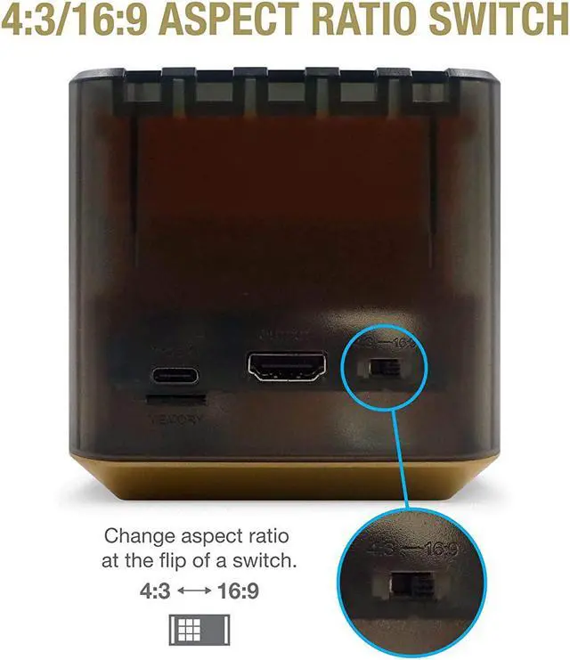 Alt view image 7 of 15 - Hyperkin RetroN Sq: HD Gaming Console for Game Boy/Color/ Game Boy Advance (Blackgold) - Game Boy Advance