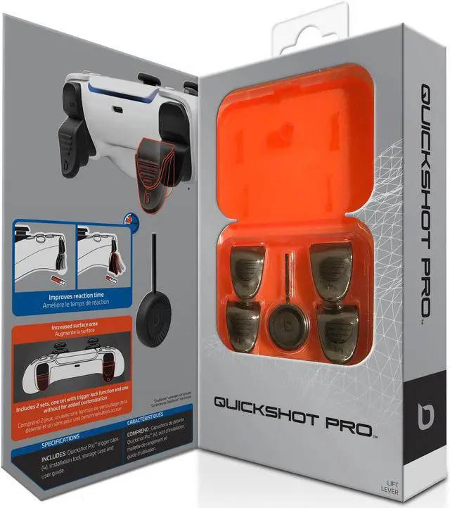 Alt view image 4 of 10 - Bionik Quickshot Custom Texture Trigger Stops Locks for PS5 Controller