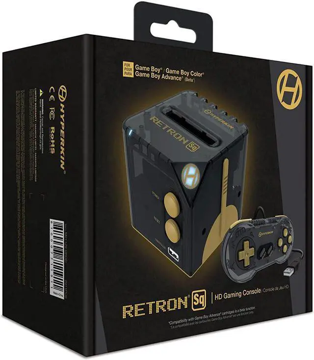 Alt view image 8 of 15 - Hyperkin RetroN Sq: HD Gaming Console for Game Boy/Color/ Game Boy Advance (Blackgold) - Game Boy Advance