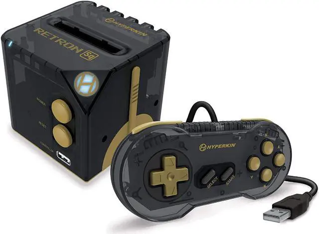 Alt view image 2 of 15 - Hyperkin RetroN Sq: HD Gaming Console for Game Boy/Color/ Game Boy Advance (Blackgold) - Game Boy Advance