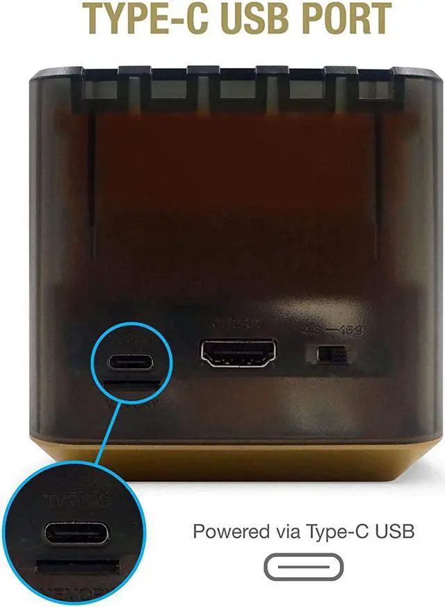 Alt view image 5 of 15 - Hyperkin RetroN Sq: HD Gaming Console for Game Boy/Color/ Game Boy Advance (Blackgold) - Game Boy Advance