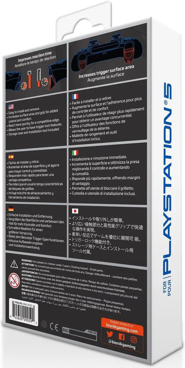 Alt view image 6 of 10 - Bionik Quickshot Custom Texture Trigger Stops Locks for PS5 Controller