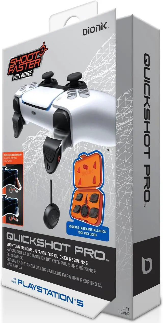 Alt view image 5 of 10 - Bionik Quickshot Custom Texture Trigger Stops Locks for PS5 Controller