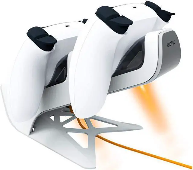 Alt view image 4 of 10 - Bionik Power Stand for Playstation 5: Dual PS5 Controller Charging Station with Overcharger Protection - Power Adapter Included (BNK-9067)