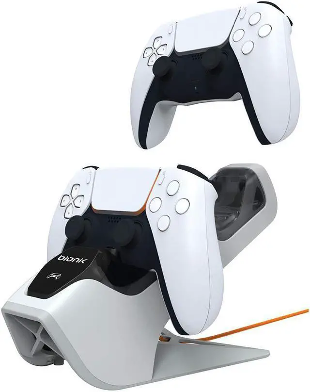 Alt view image 2 of 10 - Bionik Power Stand for Playstation 5: Dual PS5 Controller Charging Station with Overcharger Protection - Power Adapter Included (BNK-9067)
