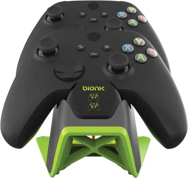 Alt view image 4 of 11 - Bionik Power Stand for Xbox Series X/S: Dual Charge & Storage Dock with 2 Rechargeable Batteries-Power Adapter Included (BNK-9070)