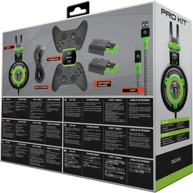 Alt view image 7 of 8 - Bionik Pro Kit for Xbox Series X/S: Powerful 50Mm Driver Gaming Headset -Controller Charge Base -Two Battery Packs -Lynx Cable & USB Cable