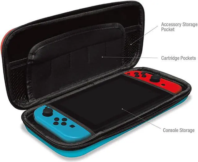 Alt view image 4 of 5 - Hyperkin EVA Hard Shell Carrying Case for Nintendo Switch / Switch OLED Blue/Red