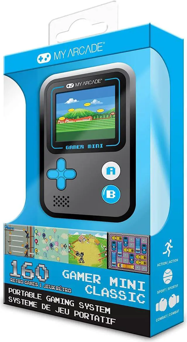 Alt view image 3 of 6 - My Arcade Gamer Mini Classic Portable Handheld with 160 Games 1.8" LCD - Blue