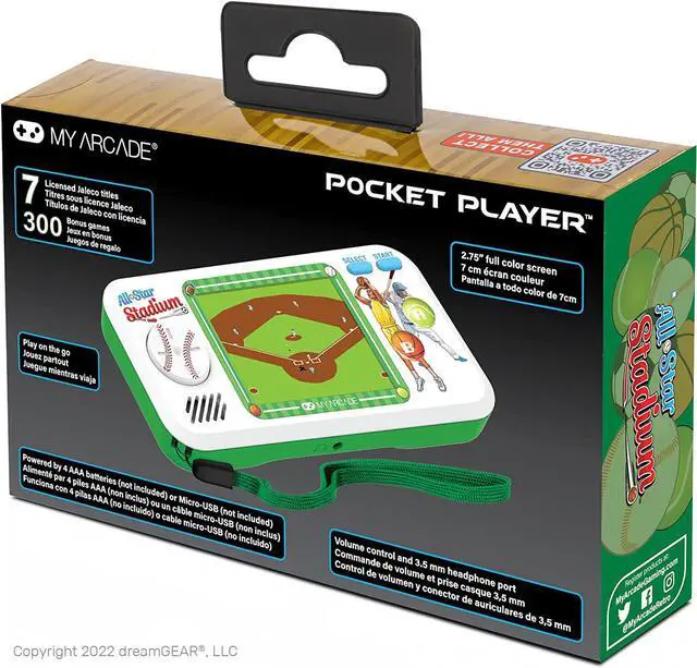 Alt view image 6 of 9 - My Arcade All Star Stadium Pocket Player Portable 307 w/ Licensed Jaleco Games