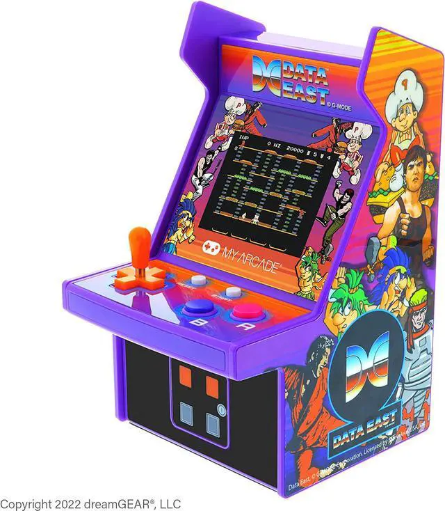 Main image of MY ARCADE Micro Player Mini Arcade Machine: Data East Hits Video Game s , 308 Games, Fully Playable 6.75 " Collectible, Color Display, Speaker, Volume Buttons, Battery or USB - C Powered