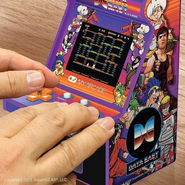 Alt view image 2 of 9 - MY ARCADE Micro Player Mini Arcade Machine: Data East Hits Video Game s , 308 Games, Fully Playable 6.75 " Collectible, Color Display, Speaker, Volume Buttons, Battery or USB - C Powered
