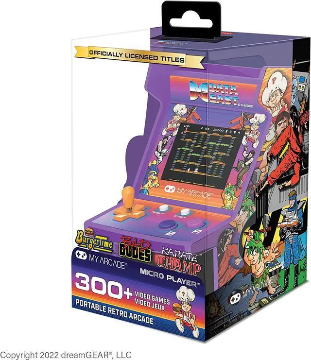 Alt view image 4 of 9 - MY ARCADE Micro Player Mini Arcade Machine: Data East Hits Video Game s , 308 Games, Fully Playable 6.75 " Collectible, Color Display, Speaker, Volume Buttons, Battery or USB - C Powered