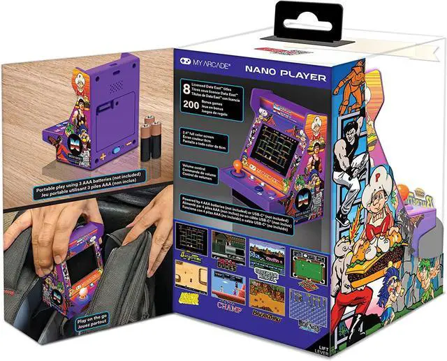 Alt view image 5 of 10 - MY ARCADE Data East Hits Pico Player - 3.75" Fully Playable Portable Tiny Arcade Machine with 108 Retro Games, 2" Screen Color display, Battery Powered