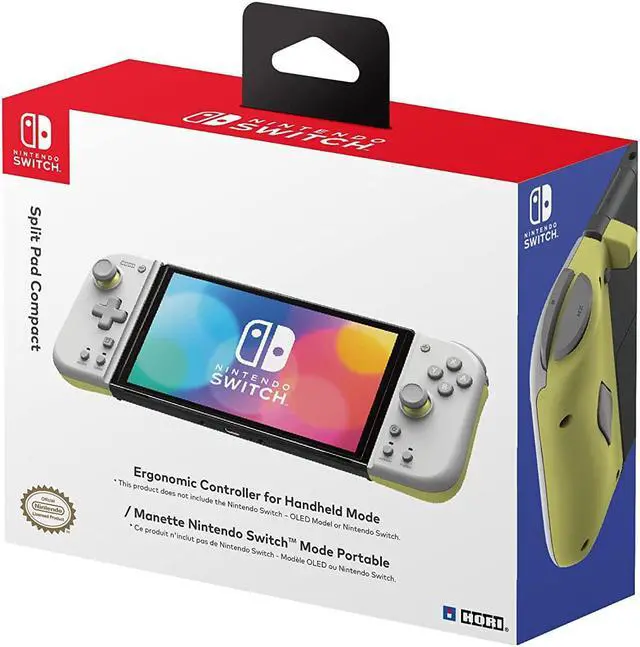Alt view image 5 of 5 - HORI Split Pad Compact Controller for Handheld Mode Nintendo Switch - Gray Yellow