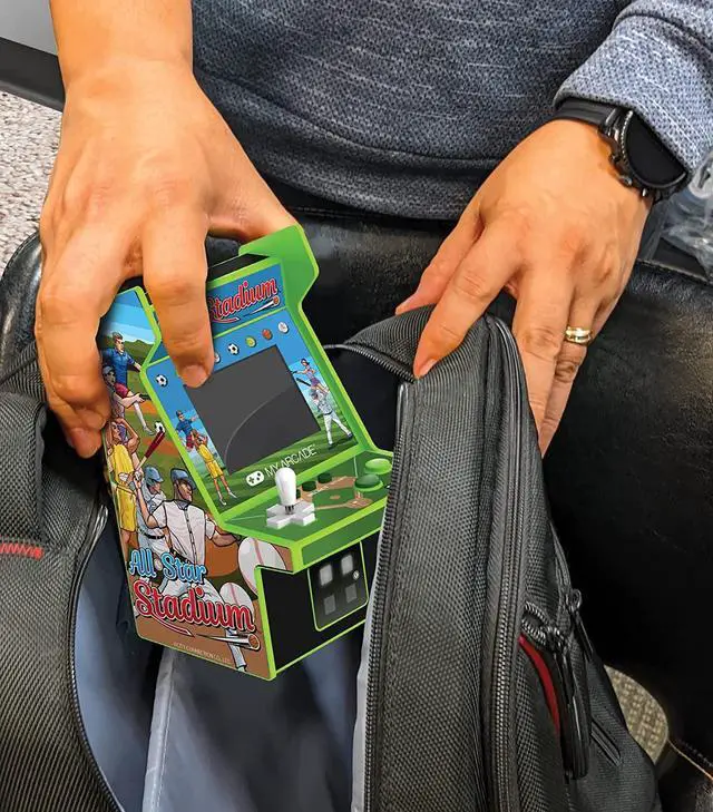 Alt view image 3 of 7 - MY ARCADE All-Star Stadium Micro Player: Mini Arcade Machine with 307 Games, Fully Playable 6.75" Collectible, Color Display, Speaker, Volume Buttons, Battery or USB-C Powered