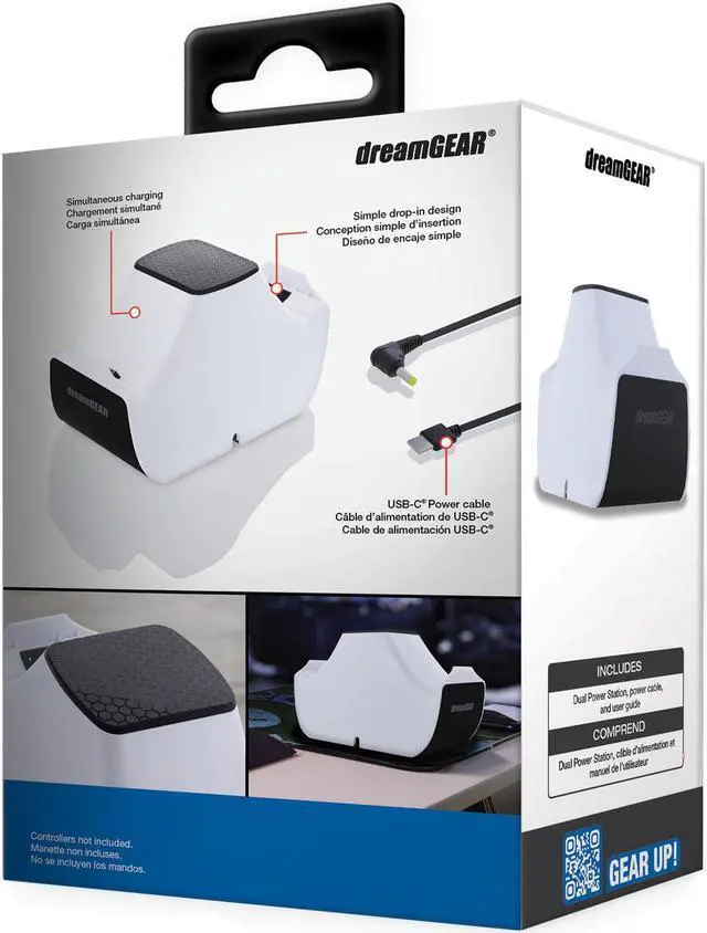 Alt view image 7 of 7 - dreamGEAR Dual Power Station PlayStation 5 Controllers Charging Dock Charger for PS5