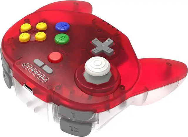 Alt view image 4 of 6 - Retro-Bit Tribute 64 2.4Ghz Wireless Controller for Nintendo N64 Switch PC - Red