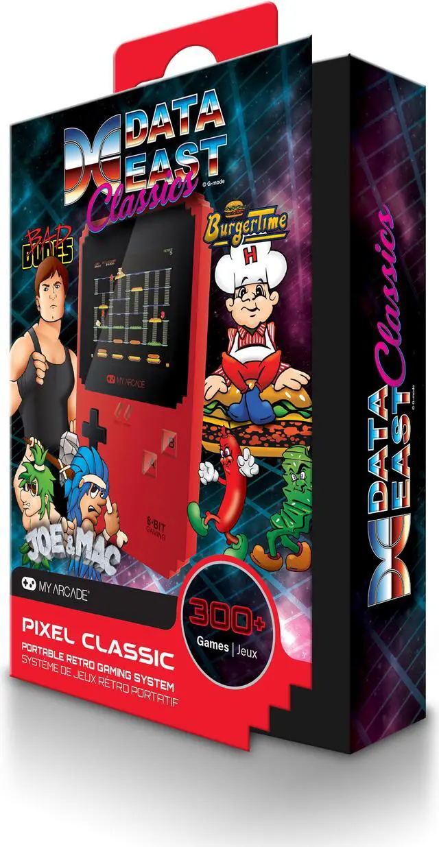 Alt view image 4 of 15 - MY ARCADE Pixel Classic Portable Handheld 300 Built-in Video Games w/ Data East Hits: Bad Dudes, Cavman Ninja, BurgerTime, and Many More