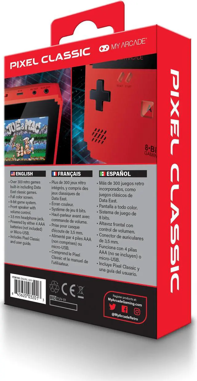 Alt view image 5 of 15 - MY ARCADE Pixel Classic Portable Handheld 300 Built-in Video Games w/ Data East Hits: Bad Dudes, Cavman Ninja, BurgerTime, and Many More