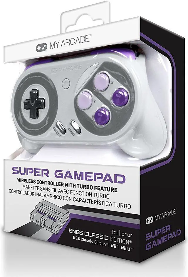 Alt view image 4 of 7 - MY ARCADE Super Gamepad Wireless Turbo Controller for Nintendo NES & SNES Classic Edition