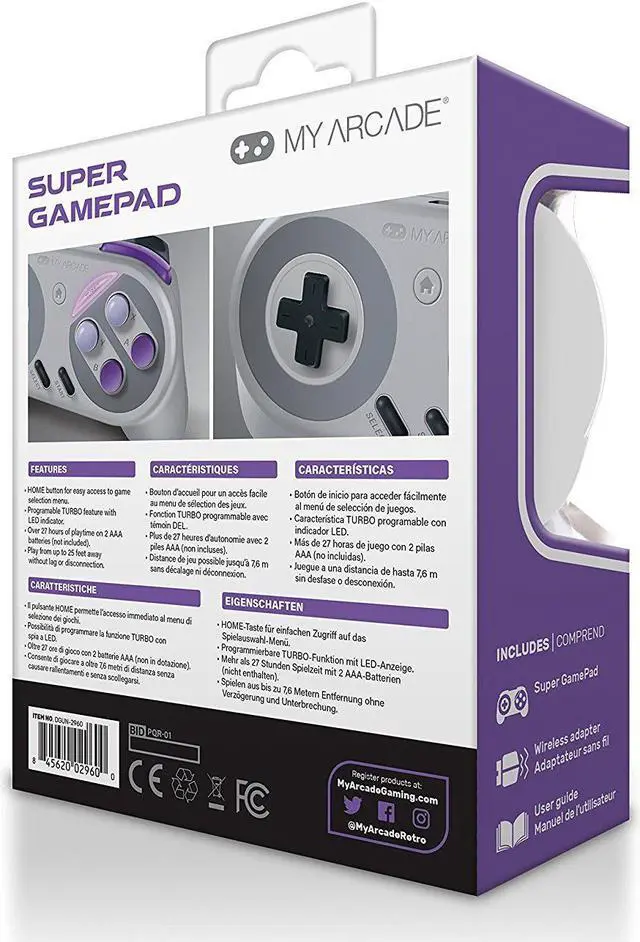 Alt view image 5 of 7 - MY ARCADE Super Gamepad Wireless Turbo Controller for Nintendo NES & SNES Classic Edition