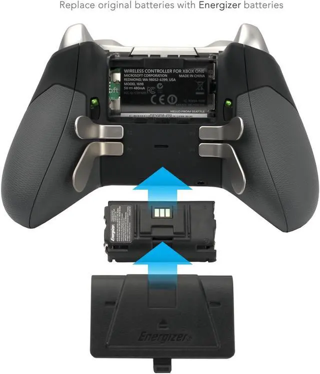 Alt view image 4 of 7 - PDP Energizer Xbox One Controller Charger w/ Two Rechargeable Battery Packs for Wireless Controllers Charging Station -  White