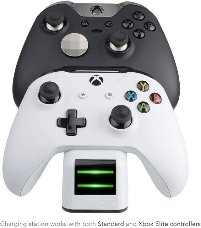 Alt view image 6 of 7 - PDP Energizer Xbox One Controller Charger w/ Two Rechargeable Battery Packs for Wireless Controllers Charging Station -  White
